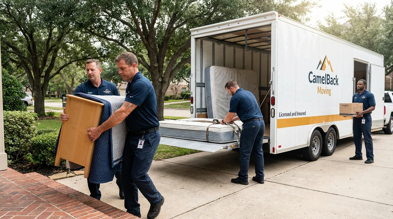 Crew loading residential truck for cross-state move from Edmonton, KY
